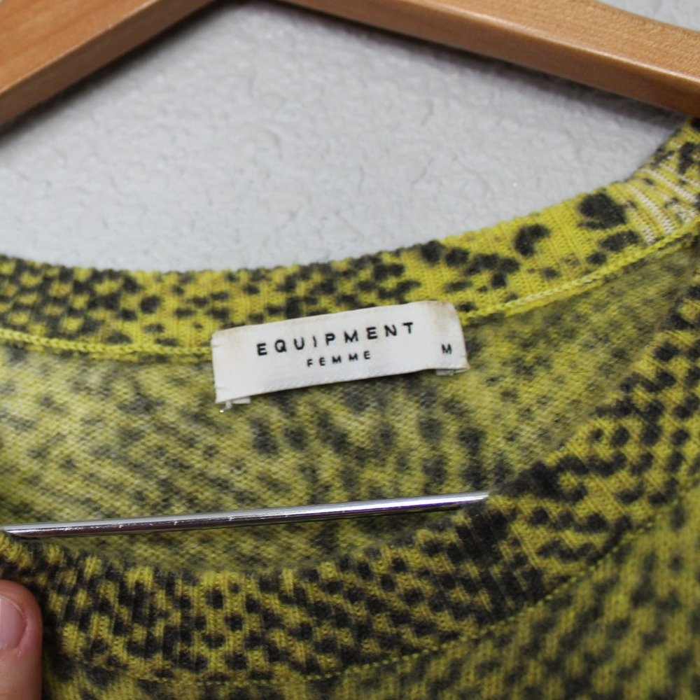Equipment Neon Sloane Python Cashmere Sweater Sz M - image 7